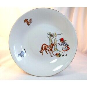 Vintage Porcelain Little Red Riding Hood & The Wolf Bowl-Waldsassen-Bavaria